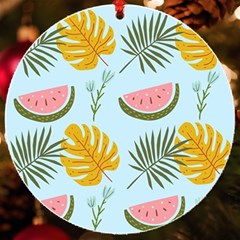 Watermelon Leaves Fruit Foliage Uv Print Acrylic Ornament Round by Apen