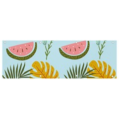 Watermelon Leaves Fruit Foliage Banner And Sign 9  X 3  by Apen