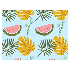 Watermelon Leaves Fruit Foliage Two Sides Premium Plush Fleece Blanket (extra Small) by Apen