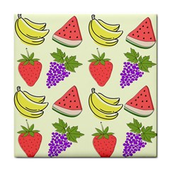 Fruits Pattern Background Food Tile Coaster by Apen