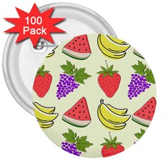 Fruits Pattern Background Food 3  Buttons (100 pack) 