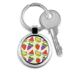 Fruits Pattern Background Food Key Chain (round) by Apen