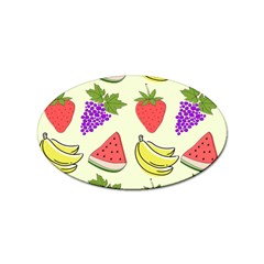 Fruits Pattern Background Food Sticker (oval) by Apen