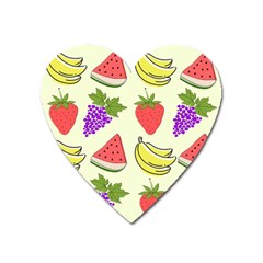 Fruits Pattern Background Food Heart Magnet