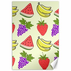 Fruits Pattern Background Food Canvas 12  x 18 