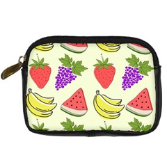 Fruits Pattern Background Food Digital Camera Leather Case