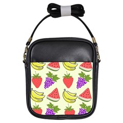 Fruits Pattern Background Food Girls Sling Bag