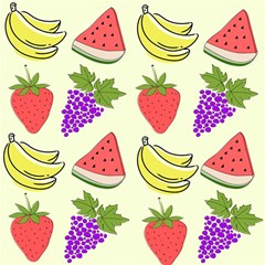 Fruits Pattern Background Food Play Mat (Square)