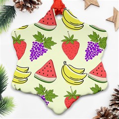 Fruits Pattern Background Food Snowflake Ornament (two Sides) by Apen