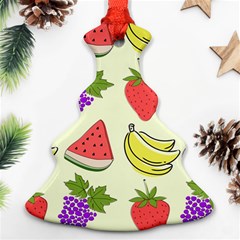 Fruits Pattern Background Food Christmas Tree Ornament (Two Sides)