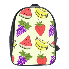 Fruits Pattern Background Food School Bag (XL)