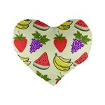 Fruits Pattern Background Food Standard 16  Premium Heart Shape Cushions Front