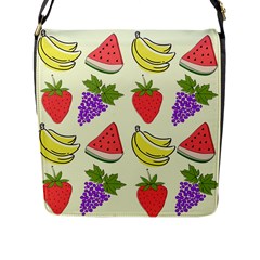 Fruits Pattern Background Food Flap Closure Messenger Bag (l)