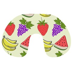 Fruits Pattern Background Food Travel Neck Pillow