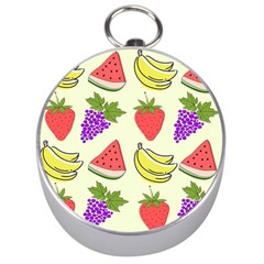 Fruits Pattern Background Food Silver Compasses by Apen