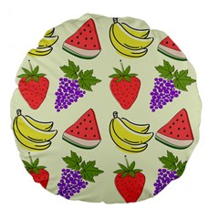 Fruits Pattern Background Food Large 18  Premium Flano Round Cushions by Apen