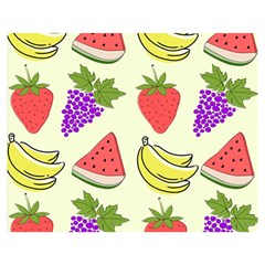 Fruits Pattern Background Food Two Sides Premium Plush Fleece Blanket (Medium)