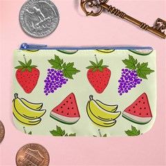 Fruits Pattern Background Food Large Coin Purse