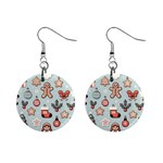 Christmas Cartoon Pattern Mini Button Earrings Front