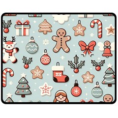 Christmas Cartoon Pattern Fleece Blanket (medium) by Apen