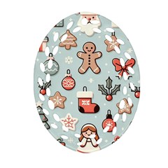 Christmas Cartoon Pattern Ornament (oval Filigree) by Apen