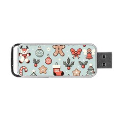 Christmas Cartoon Pattern Portable Usb Flash (two Sides) by Apen