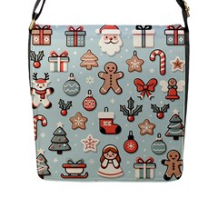 Christmas Cartoon Pattern Flap Closure Messenger Bag (l)