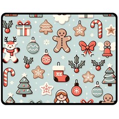 Christmas Cartoon Pattern Two Sides Fleece Blanket (medium) by Apen