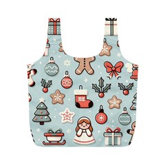 Christmas Cartoon Pattern Full Print Recycle Bag (m) by Apen