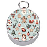 Christmas Cartoon Pattern Silver Compasses Front