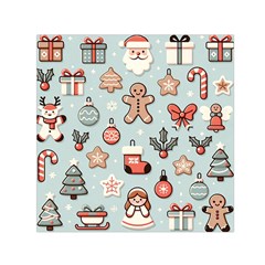 Christmas Cartoon Pattern Square Satin Scarf (30  X 30 )