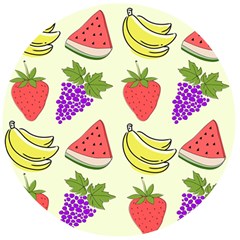 Fruits Pattern Background Food Wooden Bottle Opener (round) by Apen