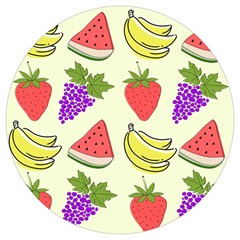 Fruits Pattern Background Food Round Trivet by Apen