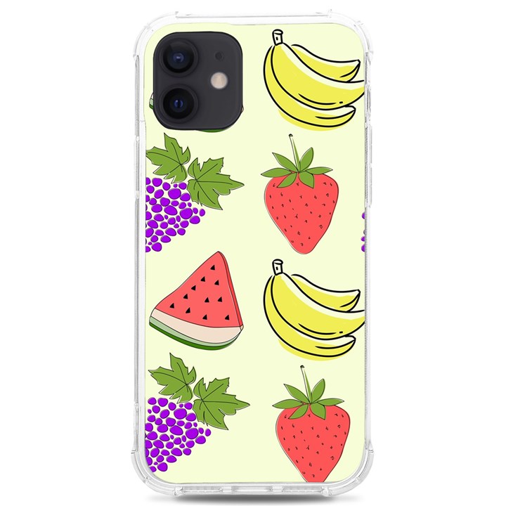 Fruits Pattern Background Food iPhone 12/12 Pro TPU UV Print Case