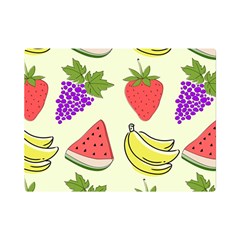 Fruits Pattern Background Food Premium Plush Fleece Blanket (mini) by Apen