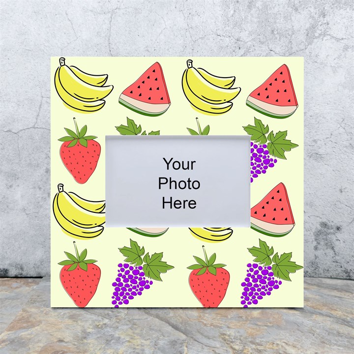 Fruits Pattern Background Food White Box Photo Frame 4  x 6 