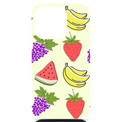 Fruits Pattern Background Food iPhone 14 Pro Black UV Print Case