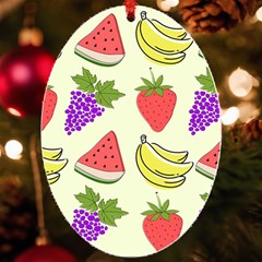 Fruits Pattern Background Food Uv Print Acrylic Ornament Oval by Apen