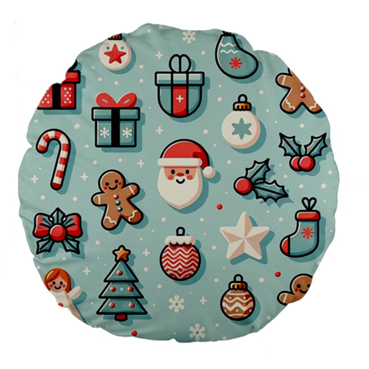 Christmas Decoration Angel Large 18  Premium Flano Round Cushions