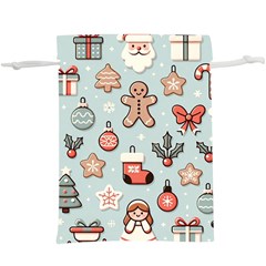 Christmas Cartoon Pattern Lightweight Drawstring Pouch (xl)