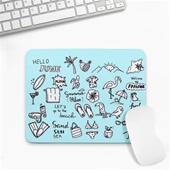 June Doodle Tropical Beach Sand Small Mousepad by Apen