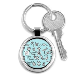 June Doodle Tropical Beach Sand Key Chain (round) by Apen