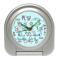 June Doodle Tropical Beach Sand Travel Alarm Clock by Apen