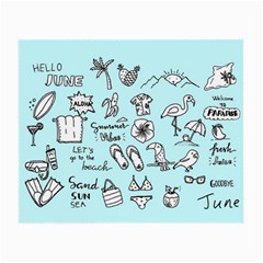 June Doodle Tropical Beach Sand Small Glasses Cloth by Apen