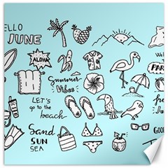 June Doodle Tropical Beach Sand Canvas 12  X 12  by Apen