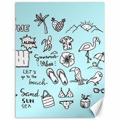 June Doodle Tropical Beach Sand Canvas 12  X 16  by Apen