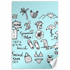 June Doodle Tropical Beach Sand Canvas 12  X 18  by Apen