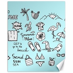 June Doodle Tropical Beach Sand Canvas 16  X 20  by Apen