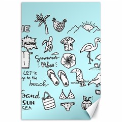 June Doodle Tropical Beach Sand Canvas 24  X 36  by Apen