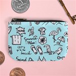 June Doodle Tropical Beach Sand Mini Coin Purse Front